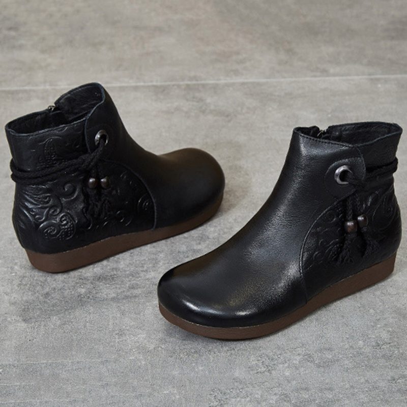 Handgemaakte Retro Leren Korte Laarzen | Cadeau Schoenen