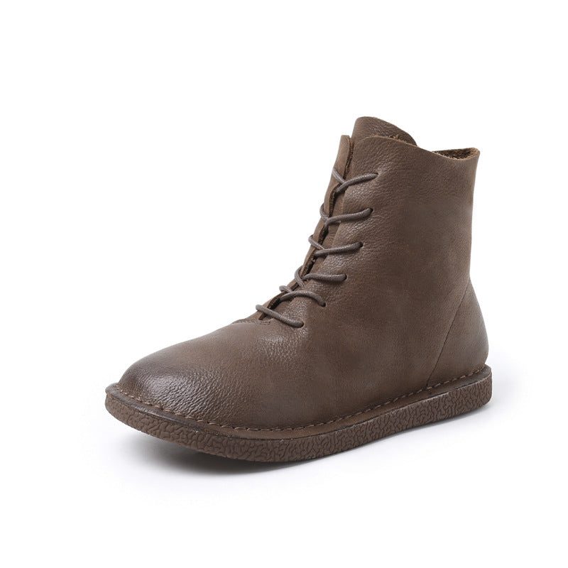 Handgemaakte Zachte Korte Veterlaarzen | Cadeau Schoenen