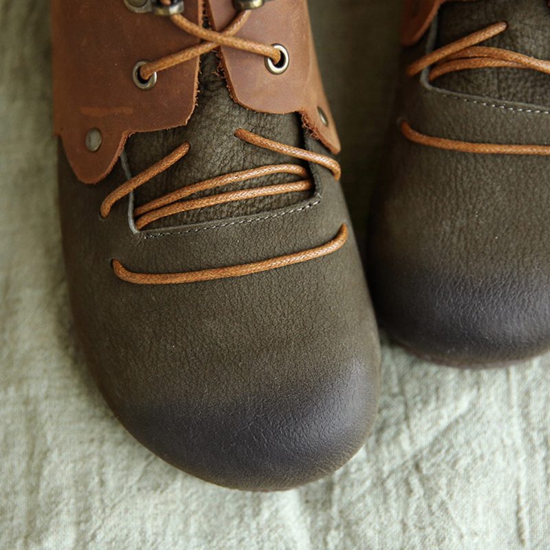 Herfst Retro Leren Casual Korte Laarzen | Cadeau Schoenen
