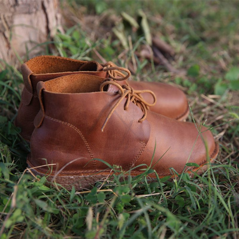 Herfst Retro Leren Dames Korte Laarzen | Cadeau Schoenen