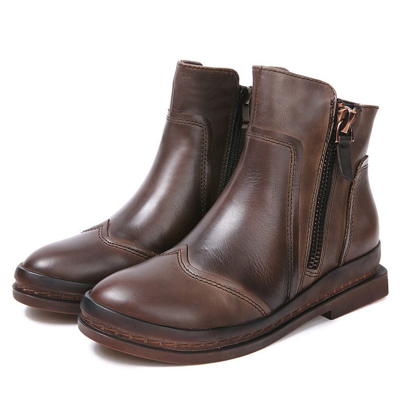 Koe Lederen Dames Korte Laarzen | Cadeau Schoenen