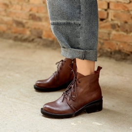 Leren Britse Comfortabele Dameslaarzen| Cadeau Schoenen