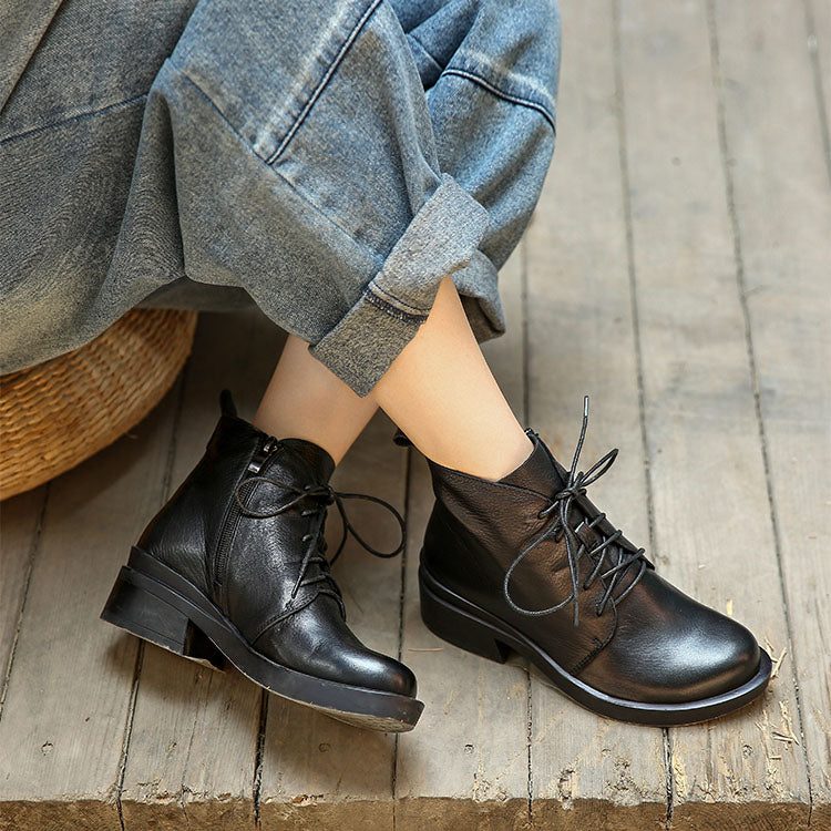 Leren Britse Comfortabele Dameslaarzen| Cadeau Schoenen
