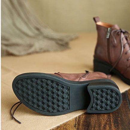 Leren Britse Comfortabele Dameslaarzen| Cadeau Schoenen