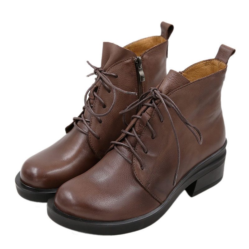 Leren Britse Comfortabele Dameslaarzen| Cadeau Schoenen