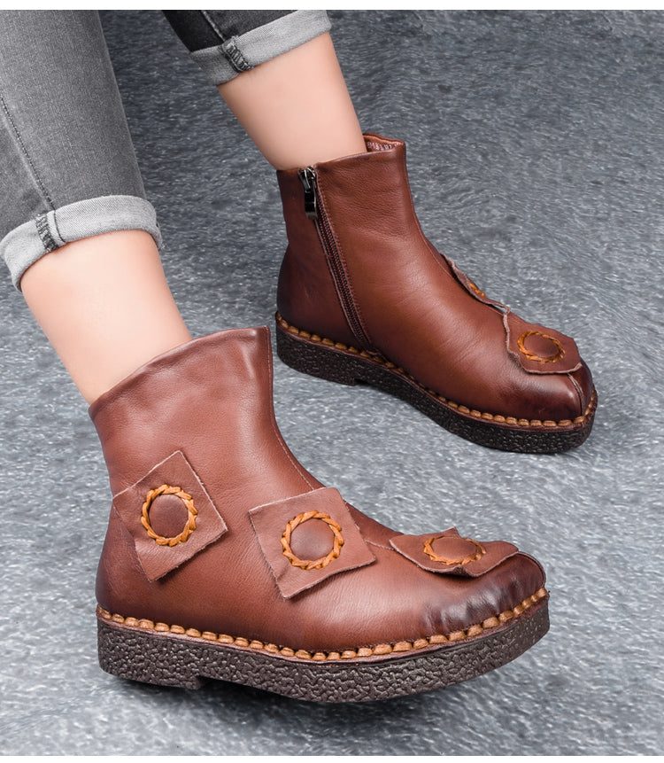 Retro Fluwelen Patchlaarzen | Cadeau Schoenen