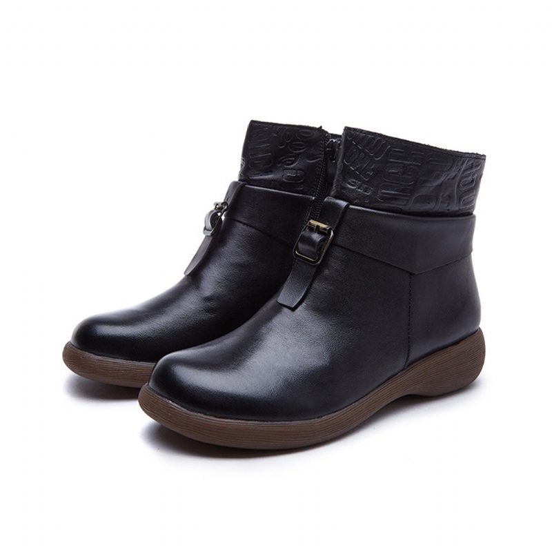 Retro Handgemaakte Casual Leren Korte Laarzen | Cadeau Schoenen