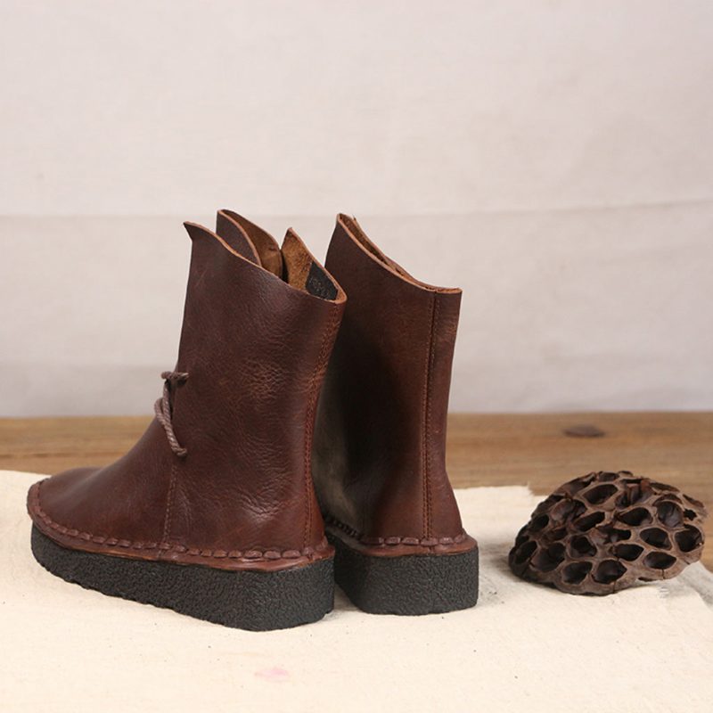Retro Handgemaakte Casual Leren Laarzen | Cadeau Schoenen