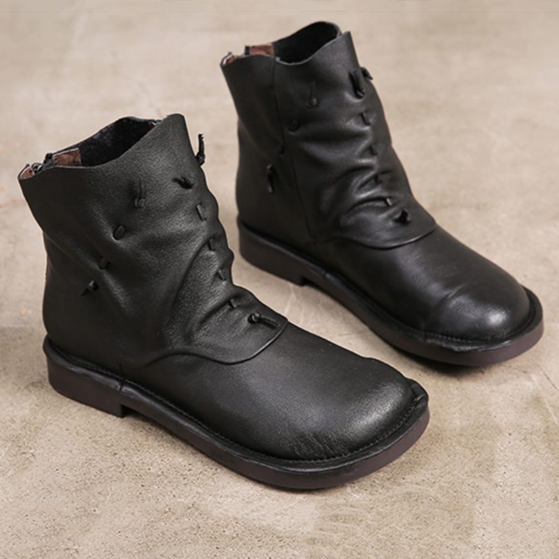 Retro Handgemaakte Lederen Casual Korte Laarzen | Cadeau Schoenen