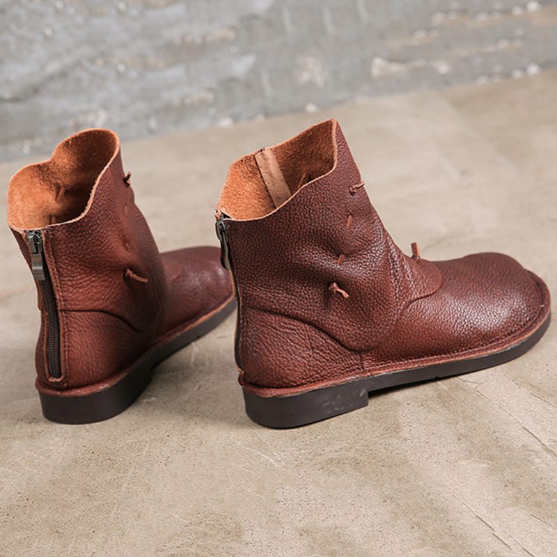 Retro Handgemaakte Lederen Casual Korte Laarzen | Cadeau Schoenen