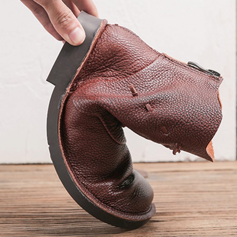 Retro Handgemaakte Lederen Casual Korte Laarzen | Cadeau Schoenen