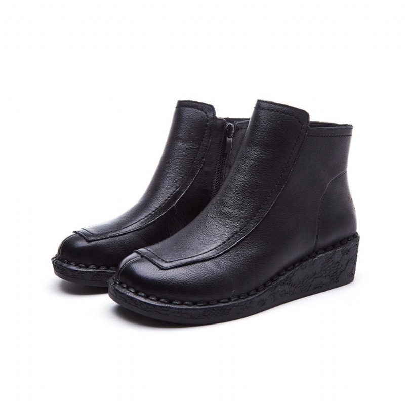 Retro Literaire Handgemaakte Lederen Korte Laarzen | Cadeau Schoenen