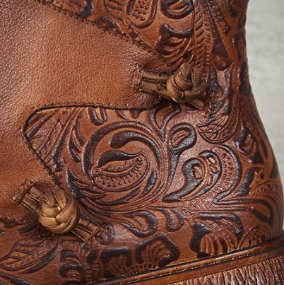 Vintage Etnische Stijl Dikke Zolen Herfst Reliëf Laarzen | Cadeau Schoenen