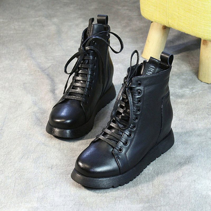 Waterdichte Platformlaarzen Met Veters | Cadeau Schoenen