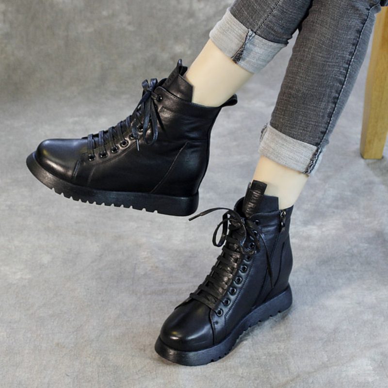 Waterdichte Platformlaarzen Met Veters | Cadeau Schoenen