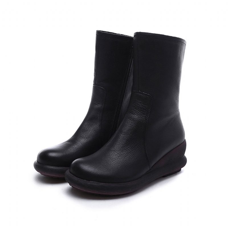 Winter Handgemaakte Retro Leren Korte Laarzen | Cadeau Schoenen