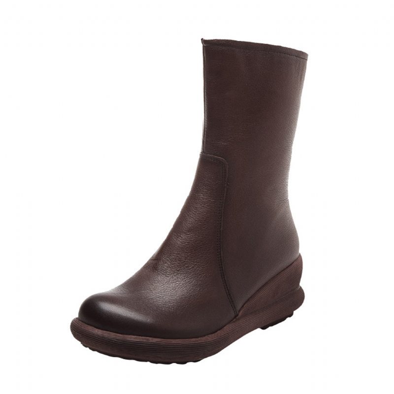 Winter Handgemaakte Retro Leren Korte Laarzen | Cadeau Schoenen