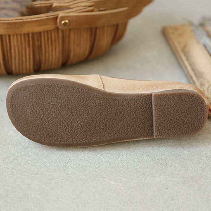 Bijpassende Platte Retro Lederen Damesschoenen | Cadeau Schoenen