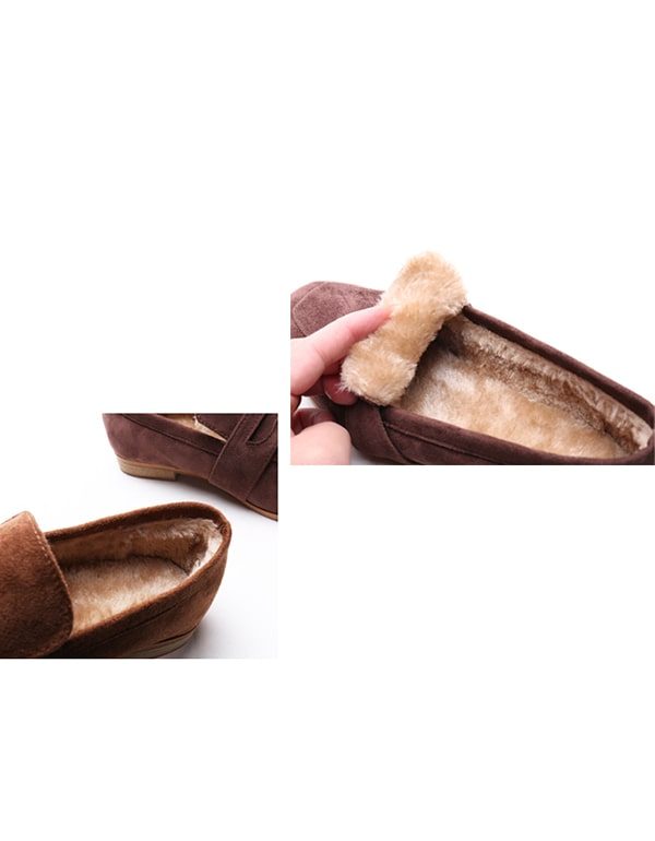 Britse Suède Loafers Met Vierkante Kop En Platte Hakken