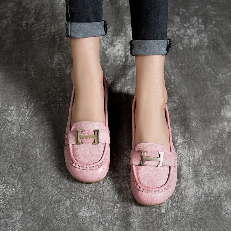Cadeau Schoenen Lente Zomer Platte Handgemaakte Dames Platte Schoenen Roze
