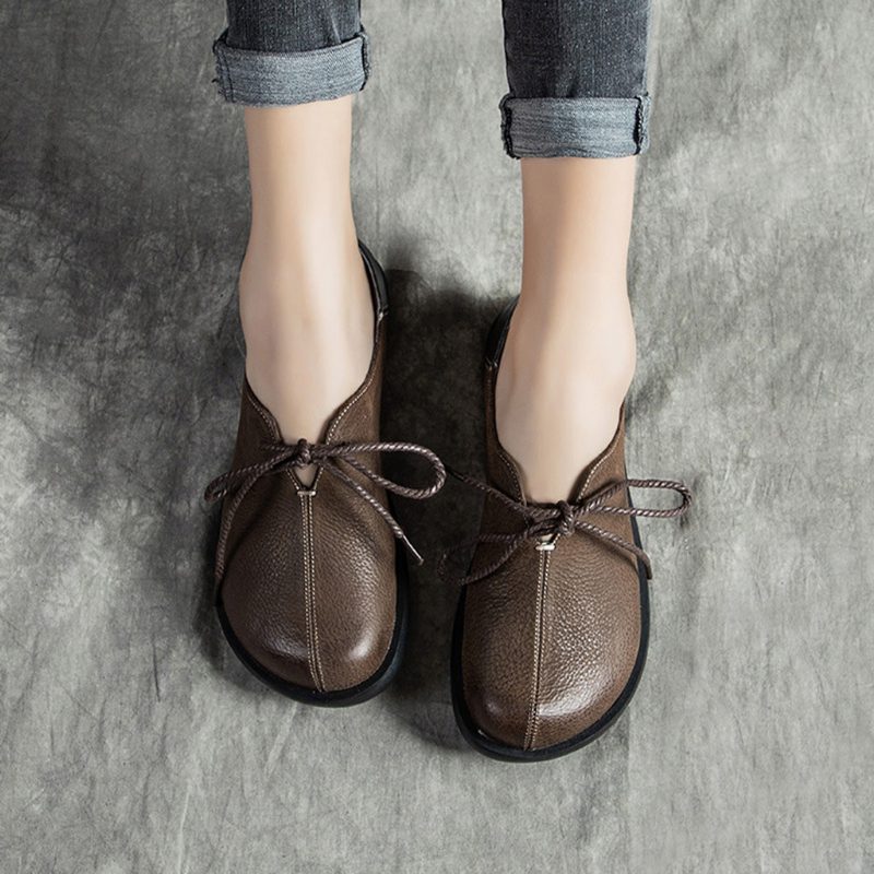 Casual Comfortabele Leren Platte Schoenen | Cadeau Schoenen