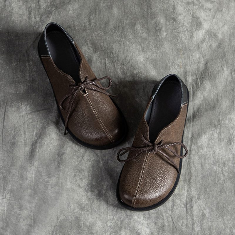Casual Comfortabele Leren Platte Schoenen | Cadeau Schoenen