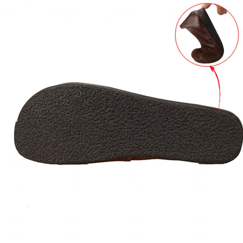Casual Retro Lederen Handgemaakte Platte Schoenen | Cadeau Schoenen