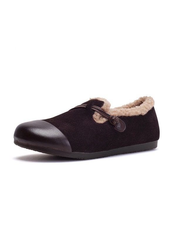 Comfortabele Retro Leren Platte Damesschoenen