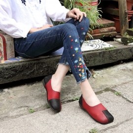 Handgemaakte Lederen Retro Platte Vrijetijdsschoenen | Cadeau Schoenen