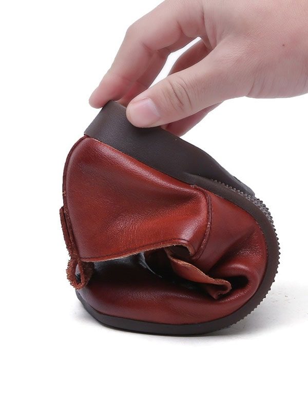 Handgemaakte Platte Schoenen Voor Dames Met Vierkante Kop En Strik