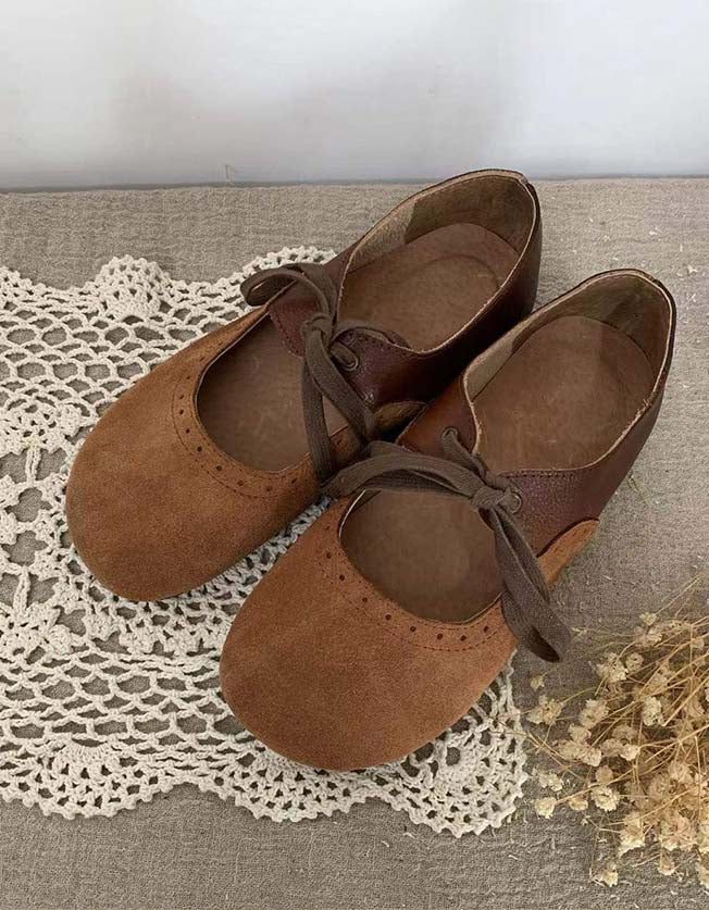 Handgemaakte Retro Balletschoenen Met Veters Voor Dames