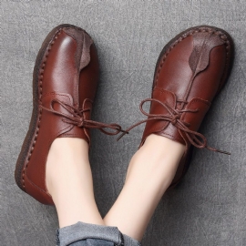Handgemaakte Retro Damesschoenen Met Veters