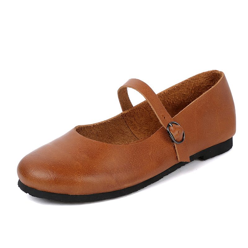 Handgemaakte Retro Platte Schoenen Met Gesp | Cadeau Schoenen
