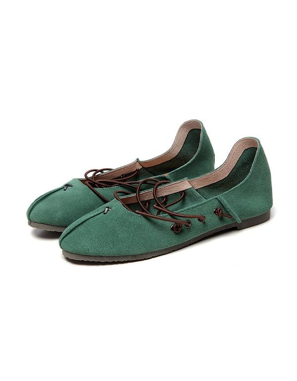 Handgemaakte Suède Veterschoenen Met Zachte Zolen