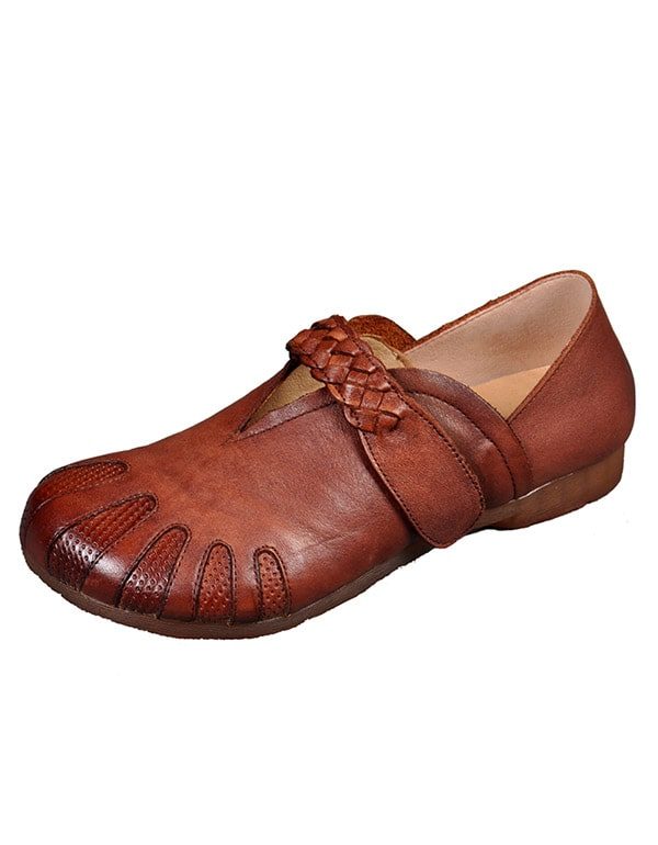 Handgemaakte Zachte Dames Retro Platte Schoenen