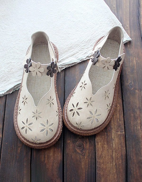 Holle Comfortabele Retro Handgemaakte Schoenen Met Dikke Zolen