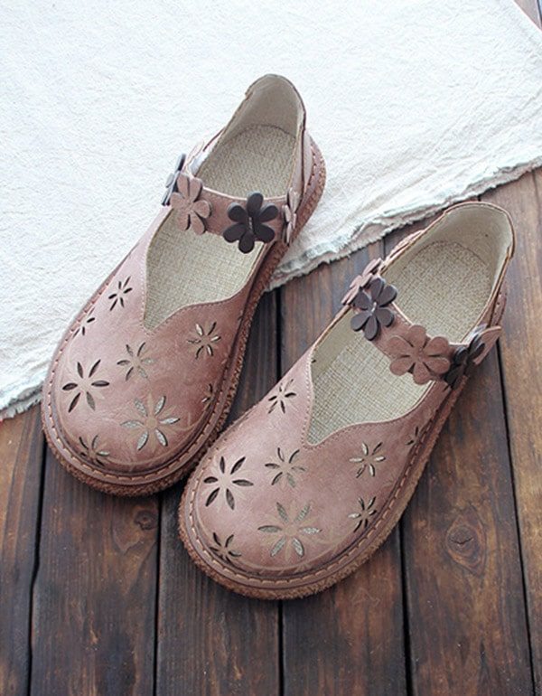 Holle Comfortabele Retro Handgemaakte Schoenen Met Dikke Zolen