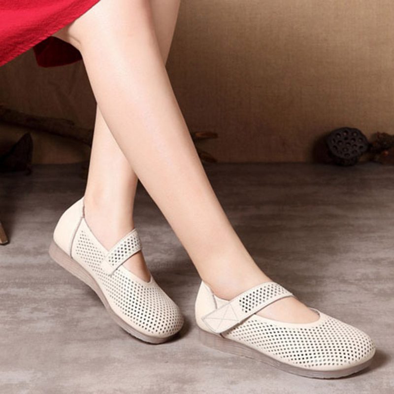 Klittenband Retro Dames Zomer Retro Platte Schoenen