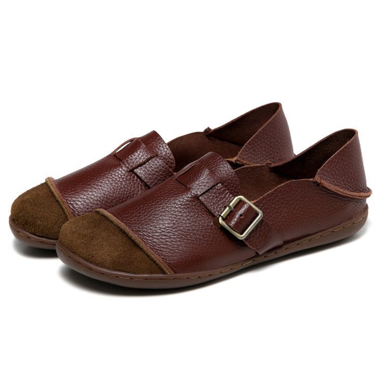 Platte Damesschoenen Met Retro Gesp