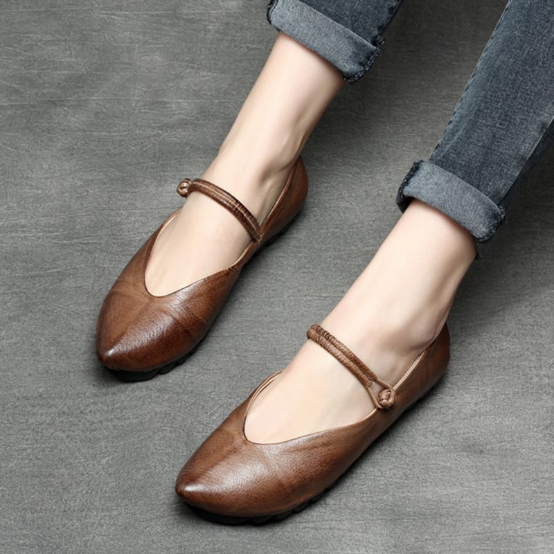Platte Schoenen Met Spitse Neus En Gesp | Cadeau Schoenen