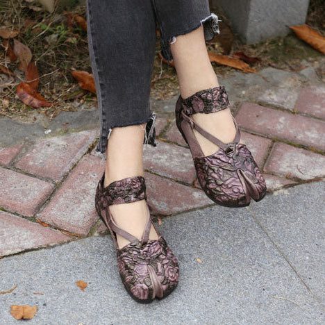 Retro Etnische Handgemaakte Platte Schoenen| Cadeau Schoenen
