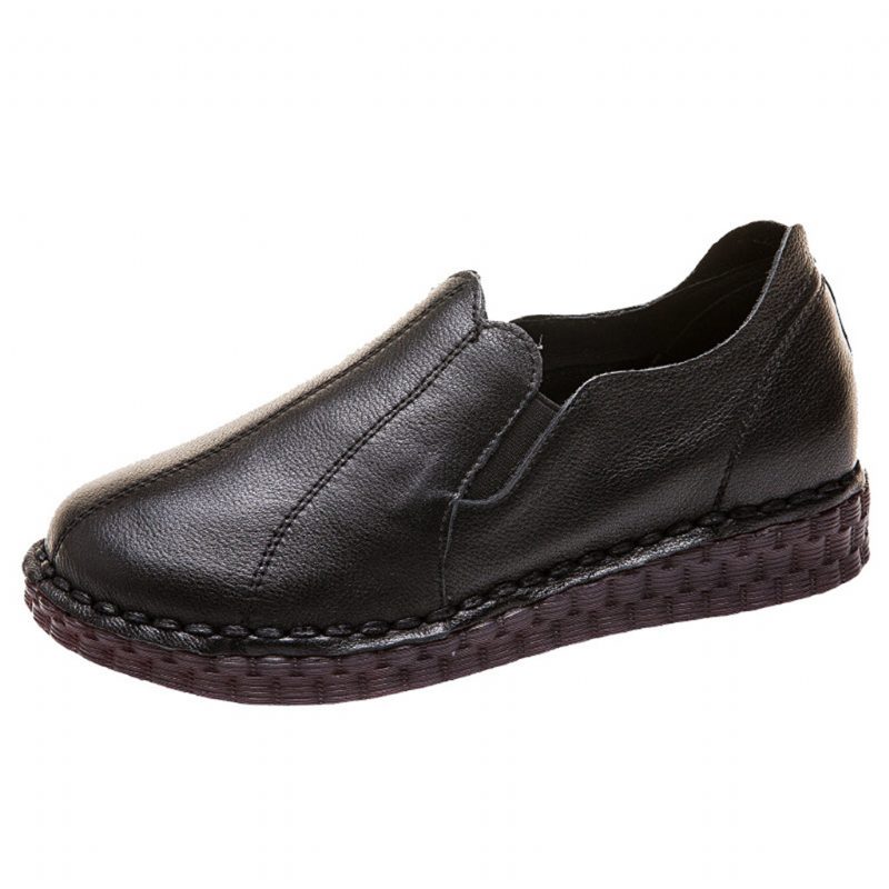 Retro Handgemaakte Lederen Platte Schoenen | Cadeau Schoenen