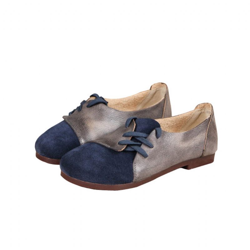 Retro Leren Dames Platte Schoenen 34-41 | Cadeau Schoenen