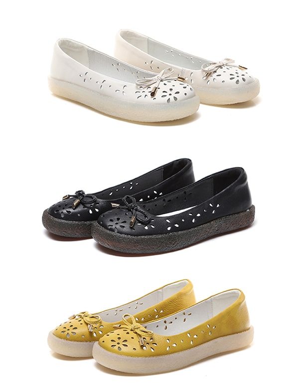 Retro Platte Soft Sole Echte Lederen Verpleegkundige Schoenen