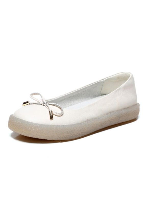 Retro Platte Soft Sole Echte Lederen Verpleegkundige Schoenen