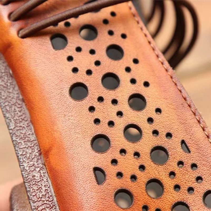 Rundleer Hollow Zomer Retro Platte Schoenen