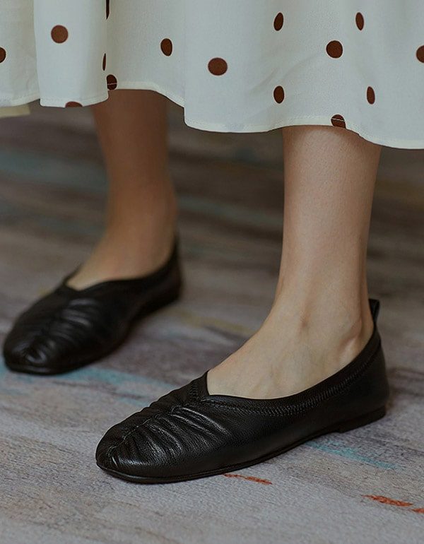 Superzachte Platte Platte Damesschoenen Met Ronde Kop