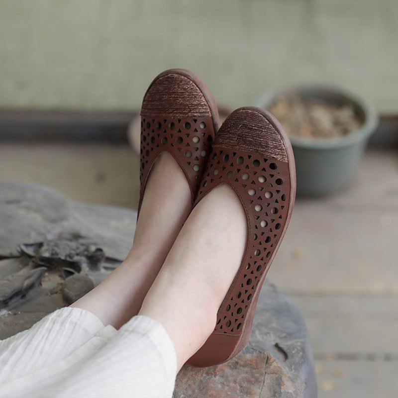 Uitgeholde Lage Hak Vrijetijds Dames Platte Schoenen