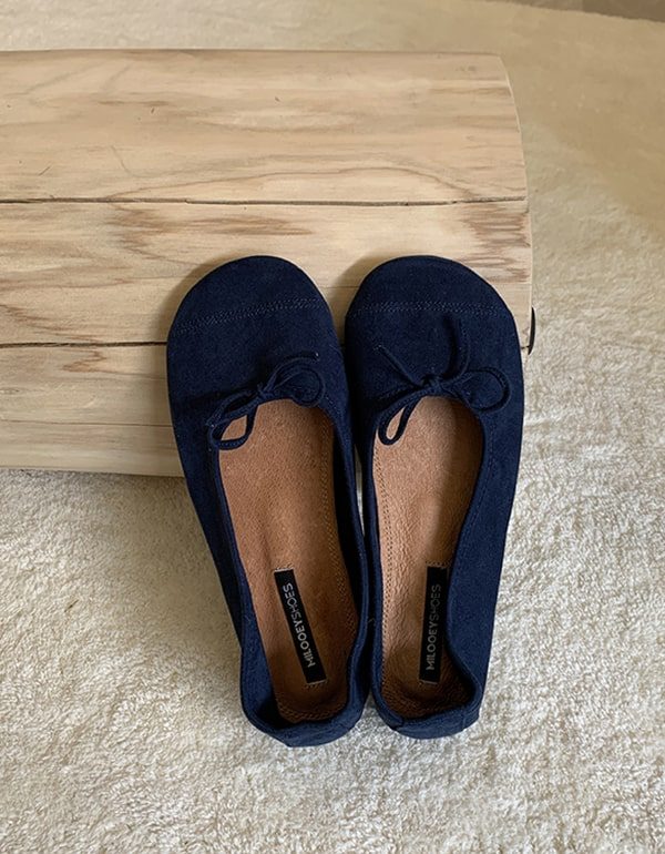 Zachte Suède Balletverpleegsterschoenen Voor Dames