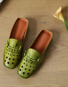 Zomerslippers Van Zacht Leer Voor Dames